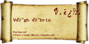 Végh Ábris névjegykártya