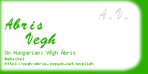 abris vegh business card