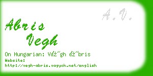 abris vegh business card